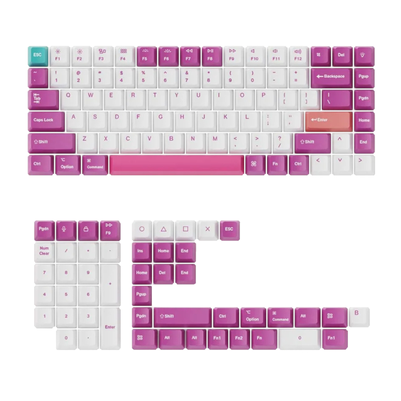 T4_wr_01.jpg Keychron OEM Dye-Sub PBT Full Set Keycap Set - Unicorn - Image 1