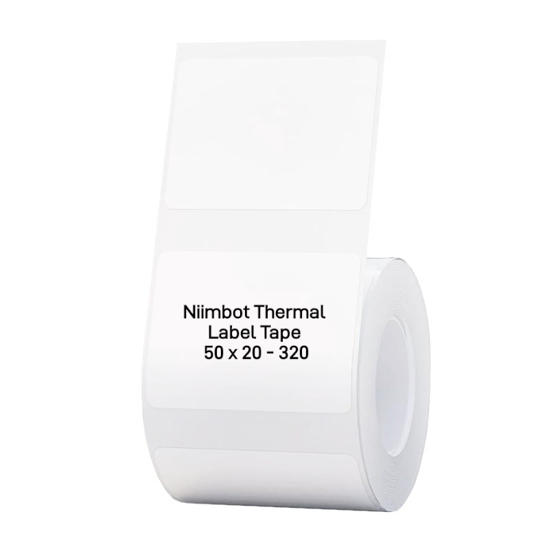 T50x20-320_wr_01.jpg NIIMBOT B1/B21/B3S Thermal Label 50x20mm - 320 Labels Per Roll - White - Image 1