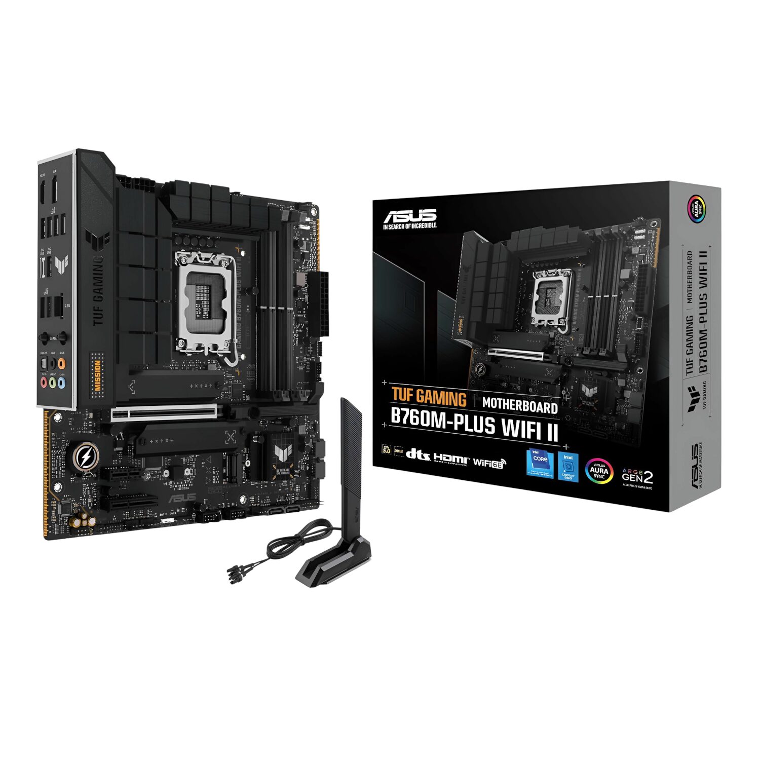 TUFGAMINGB760M-PLUSWIFIII-WR-01.jpg Asus TUF Gaming B760M-PLUS WIFI II - mATX Motherboard - Image 1
