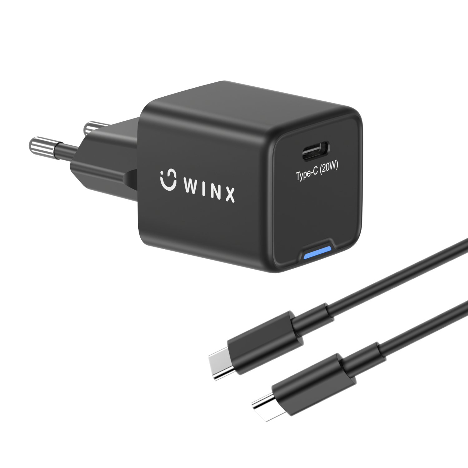 WX-WC103_WINX-POWER-Essential-Type-C-20W-GaN-Wall-Charger-Black_wr_01a.jpg WINX POWER Essential Type-C 20W GaN Wall Charger - Image 1